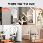 Pilno kūno veidrodis su stovu – 180×81 cm modernus grindų ir sienos veidrodis interjerui - Image 4