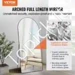 Pilno kūno veidrodis su stovu – 180×81 cm modernus grindų ir sienos veidrodis interjerui - Image 8