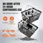 Pirkinių Krepšiai su Geležinėmis Rankenomis ir Stovu – 12 vnt., 21 L Talpos, Juodi, Profesionaliam ir Namų Naudojimui - Image 2