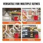 Pirkinių Krepšiai su Geležinėmis Rankenomis ir Stovu – 12 vnt., 21 L Talpos, Raudoni, Profesionaliam ir Namų Naudojimui - Image 5