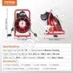 Profesionali kanalizacijos valymo mašina 15,24 m x 12,7 mm | Rankinė spiralės tiekimo sistema - Image 3