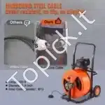 Profesionali kanalizacijos valymo mašina su automatine spiralinės vielos įvorka | 30 m x 1,9 cm plieninė spiralė | Galingas 220V variklis | WC, grindų tarpų, kanalizacijos vamzdžių valymui - Image 6