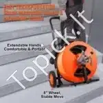 Profesionali kanalizacijos valymo mašina su automatine spiralinės vielos įvorka | 30 m x 1,9 cm plieninė spiralė | Galingas 220V variklis | WC, grindų tarpų, kanalizacijos vamzdžių valymui - Image 4