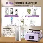 Profesionalus Sublimacinis Presas Dideliems Puodeliams ir Termosams 887 ml Mėlynos Spalvos | Termo Presas Puodelių Spaudai - Image 2