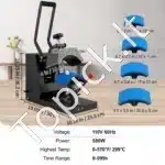 Profesionalus Sublimacinis Presas Kepuraitėms su 4 Kaitinimo Pagalvėlėmis | Termo Presas Kepuraičių Spaudai - Image 7