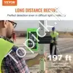 Profesionalus lazerio imtuvas | 60 m darbo atstumas | Detektorius impulsiniams kryžminių linijų lazeriams | Dvigubas LCD ekranas - Image 8