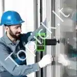 Profesionalus lazerio imtuvas | 60 m darbo atstumas | Detektorius impulsiniams kryžminių linijų lazeriams | Dvigubas LCD ekranas - Image 2