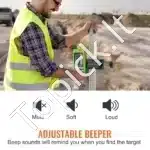 Profesionalus lazerio imtuvas | 60 m darbo atstumas | Detektorius impulsiniams kryžminių linijų lazeriams | Dvigubas LCD ekranas - Image 5