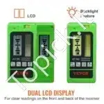 Profesionalus lazerio imtuvas | 60 m darbo atstumas | Detektorius impulsiniams kryžminių linijų lazeriams | Dvigubas LCD ekranas - Image 6