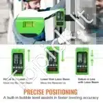 Profesionalus lazerio imtuvas | 60 m darbo atstumas | Detektorius impulsiniams kryžminių linijų lazeriams | Dvigubas LCD ekranas - Image 7