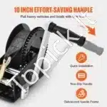 Rankinė gervė su 1587,5 kg traukos galia – 10 m poliesterio juosta, 2‑greičių spragtukas, ergonominė rankena - Image 5