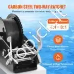 Rankinė gervė su 1587,5 kg traukos galia – 10 m poliesterio juosta, 2‑greičių spragtukas, ergonominė rankena - Image 7