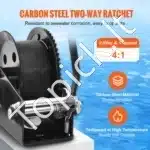 Rankinė gervė su 725,7 kg traukos galia – 10 m poliesterio juosta, 2‑greičių spragtukas, ergonominė rankena - Image 7