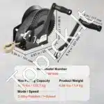 Rankinė gervė su 725,7 kg traukos galia – 10 m poliesterio juosta, 2‑greičių spragtukas, ergonominė rankena - Image 3