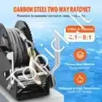 Rankinė lyno gervė su dviguba pavara – 1587 kg traukos galia, 10 m plieninis lynas - Image 7