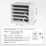 Rašomojo Stalo Dokumentų Organizatorius – 355x305x330 mm, su 5 Reguliuojamais A4 Skyriais, Baltas - Image 7