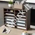 Rašomojo Stalo Dokumentų Organizatorius – 520x305x410 mm, Vintažinės Rudos Spalvos, su 12 Reguliuojamų Skyrių iš MDF - Image 8