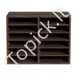 Rašomojo Stalo Dokumentų Organizatorius – 520x305x410 mm, Vintažinės Rudos Spalvos, su 12 Reguliuojamų Skyrių iš MDF - Image 9