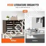 Rašomojo Stalo Dokumentų Organizatorius – 520x305x410 mm, Vintažinės Rudos Spalvos, su 12 Reguliuojamų Skyrių iš MDF - Image 2