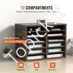 Rašomojo Stalo Dokumentų Organizatorius – 520x305x410 mm, Vintažinės Rudos Spalvos, su 12 Reguliuojamų Skyrių iš MDF - Image 4