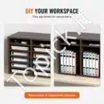 Rašomojo Stalo Dokumentų Organizatorius – 520x305x410 mm, Vintažinės Rudos Spalvos, su 12 Reguliuojamų Skyrių iš MDF - Image 5