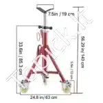 Reguliuojamas V formos galvutės vamzdžių stovas (71–131 cm, iki 400 kg) - Image 2