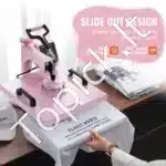 Rožinis 5-in-1 terminis presas 38×38 cm – spaudai ant marškinėlių, puodelių, kepurių ir lėkščių - Image 3