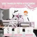 Rožinis 8-in-1 terminis presas 38×38 cm – profesionalus spaudos įrenginys tekstilei, puodeliams, kepurėms ir lėkštėms - Image 2