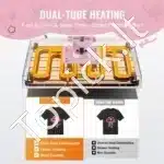 Rožinis universalus terminis presas 38×38 cm, sublimacijai ant marškinėlių, puodelių, kepurių – 8-in-1 - Image 2