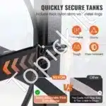 Šaldymo balionų laikymo stovas 2x13,6 kg + 3 mažesniems balionams | Tvirtas metalinis rėmas, 32,5 x 33 x 119,7 cm - Image 5