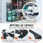 Šaldymo balionų laikymo stovas 2x13,6 kg + 3 mažesniems balionams | Tvirtas metalinis rėmas, 32,5 x 33 x 119,7 cm - Image 6