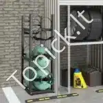 Šaldymo balionų laikymo stovas 2x13,6 kg + 3 mažesniems balionams | Tvirtas metalinis rėmas, 32,5 x 33 x 119,7 cm - Image 2