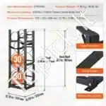 Šaldymo balionų laikymo stovas 2x13,6 kg + 3 mažesniems balionams | Tvirtas metalinis rėmas, 32,5 x 33 x 119,7 cm - Image 3