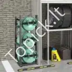 Šaldymo balionų laikymo stovas 3x13,6 kg | Tvirtas metalinis rėmas, 32,5 x 33 x 84 cm - Image 2