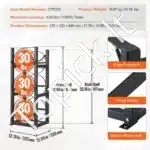 Šaldymo balionų laikymo stovas 3x13,6 kg | Tvirtas metalinis rėmas, 32,5 x 33 x 84 cm - Image 3