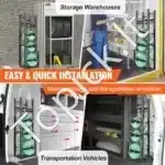 Šaldymo dujų balionų laikymo stovas 1x22,7 kg + 2x13,6 kg + 3 mažesniems balionams - Image 4