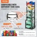 Šaldymo dujų balionų laikymo stovas 1x22,7 kg + 2x13,6 kg + 3 mažesniems balionams - Image 8