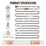 Savarankiškai reguliuojamas stogo šildymo kabelis 18 m, 23 W/m, su termostatu - Image 6