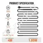 Savarankiškai reguliuojamas stogo šildymo kabelis 4 m, 16–26 W/m, su termostatu - Image 6