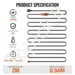 Savarankiškai reguliuojamas vamzdžių šildymo kabelis 2 m, 23 W/m, su termostatu - Image 6