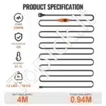 Savarankiškai reguliuojamas vamzdžių šildymo kabelis 4 m, 23 W/m, su termostatu - Image 6