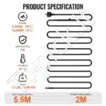 Savarankiškai reguliuojamas vamzdžių šildymo kabelis 5,5 m, 16,4 W/m, su termostatu - Image 6