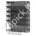 Sieninis Dokumentų Laikiklis su 6 Skyriais | Patvarus Metalo Tinklelis, 10 kg Talpa - Image 8