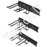 Sieninis Garažo Įrankių Organizatorius – 1222x125x272 mm, Anglies Plieno, 363 kg Apkrova, su 6 Reguliuojamais Kabliais - Image 8