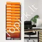 Sieninis Žurnalų ir Brošiūrų Laikiklis – 320x105x773 mm, Metalinis, su 12 Skyrių - Image 6