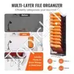 Sieninis Žurnalų ir Brošiūrų Laikiklis – 320x105x773 mm, Metalinis, su 12 Skyrių - Image 2