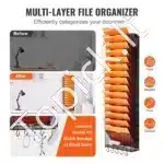 Sieninis Žurnalų ir Brošiūrų Laikiklis – 325x105x1020 mm, Metalinis, su 16 Skyrių - Image 2