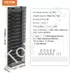 Sieninis Žurnalų ir Brošiūrų Laikiklis – 325x105x1020 mm, Metalinis, su 16 Skyrių - Image 5