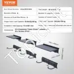 Sieninis dviejų eilių dviračių laikiklis su 3 lentynomis – 122 × 10 × 23 cm, talpa 6 dviračiams, 136 kg - Image 3