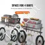 Sieninis dviračių laikiklis 4 dviratėms + 2 šalmams – 122 × 100 × 230 mm, iki 90 kg talpos - Image 7